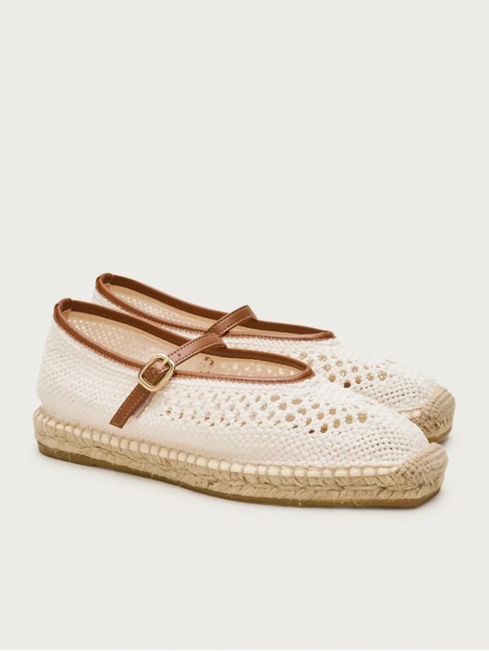 J. Crew Made-in-Spain Sophie Mary Jane espadrilles with crochet